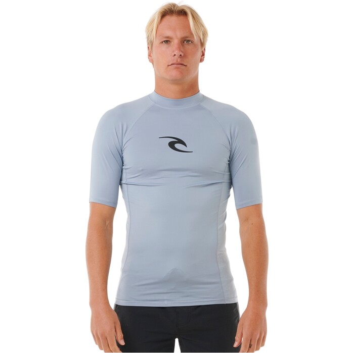 2024 Rip Curl Hombres Waves UPF Perf Chaleco De Lycra De Manga Corta 142MRV - Sparky Blue